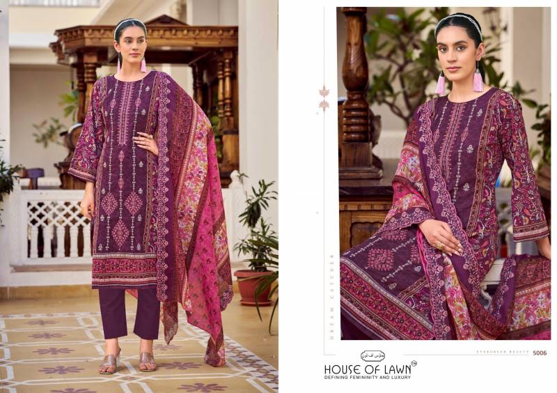 House Of Lawn Bin Saeed Vol 4 Cotton Digital Print Dress Material