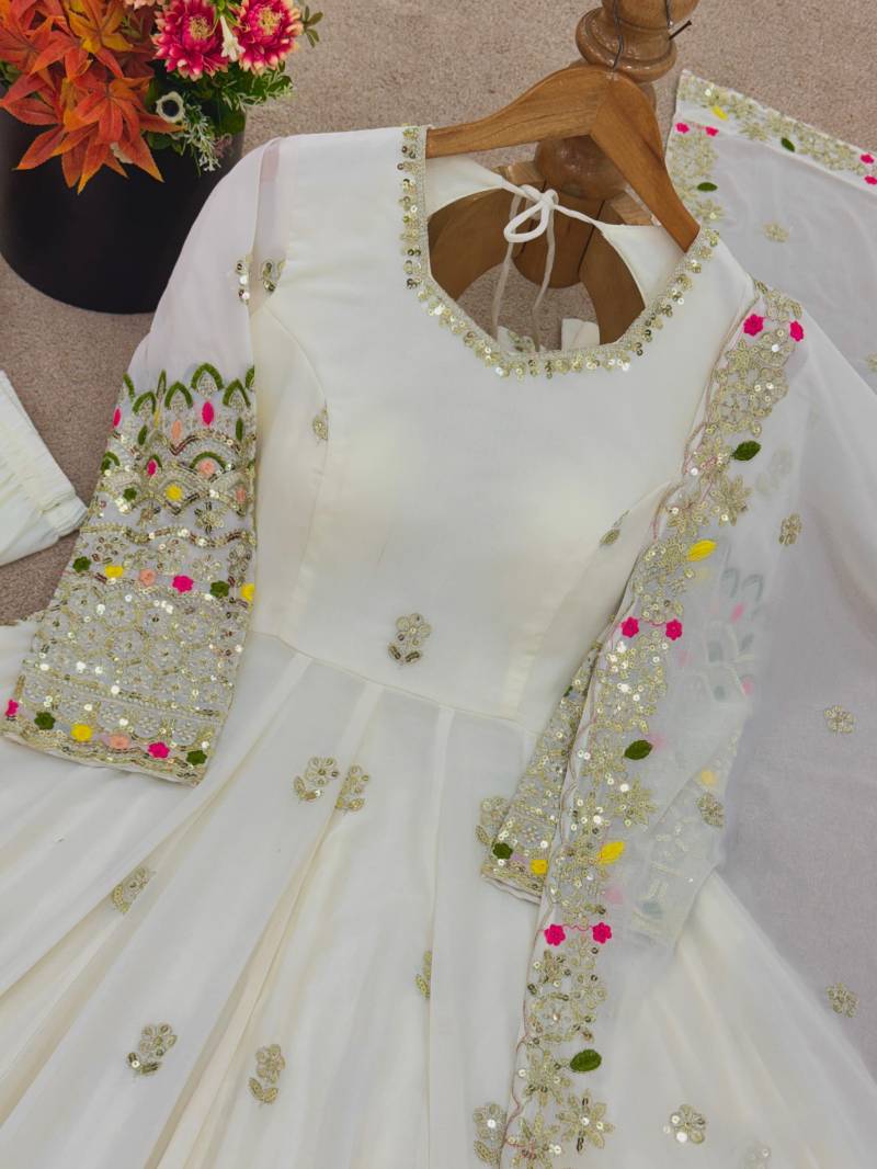 Ruhi S 528 Georgette Embroidery Worked Gown Collection