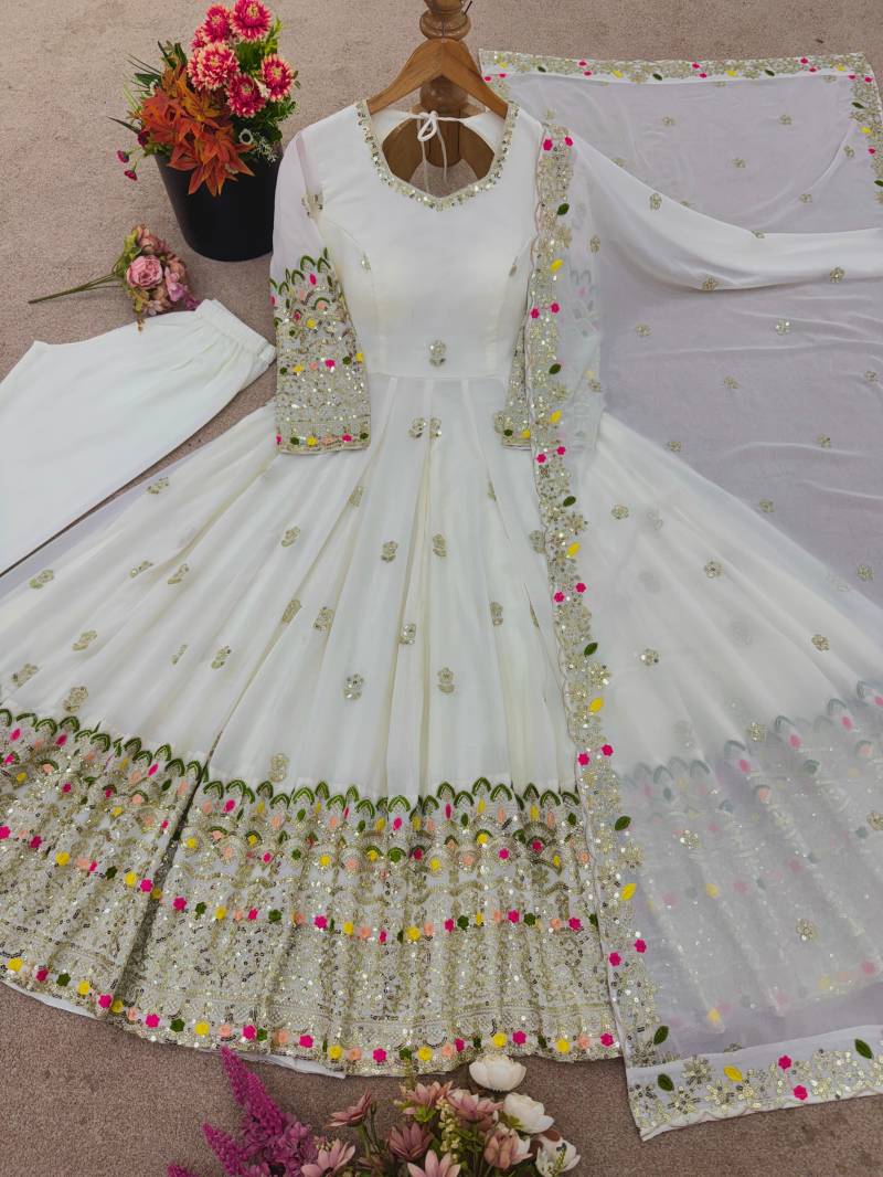 Ruhi S 528 Georgette Embroidery Worked Gown Collection
