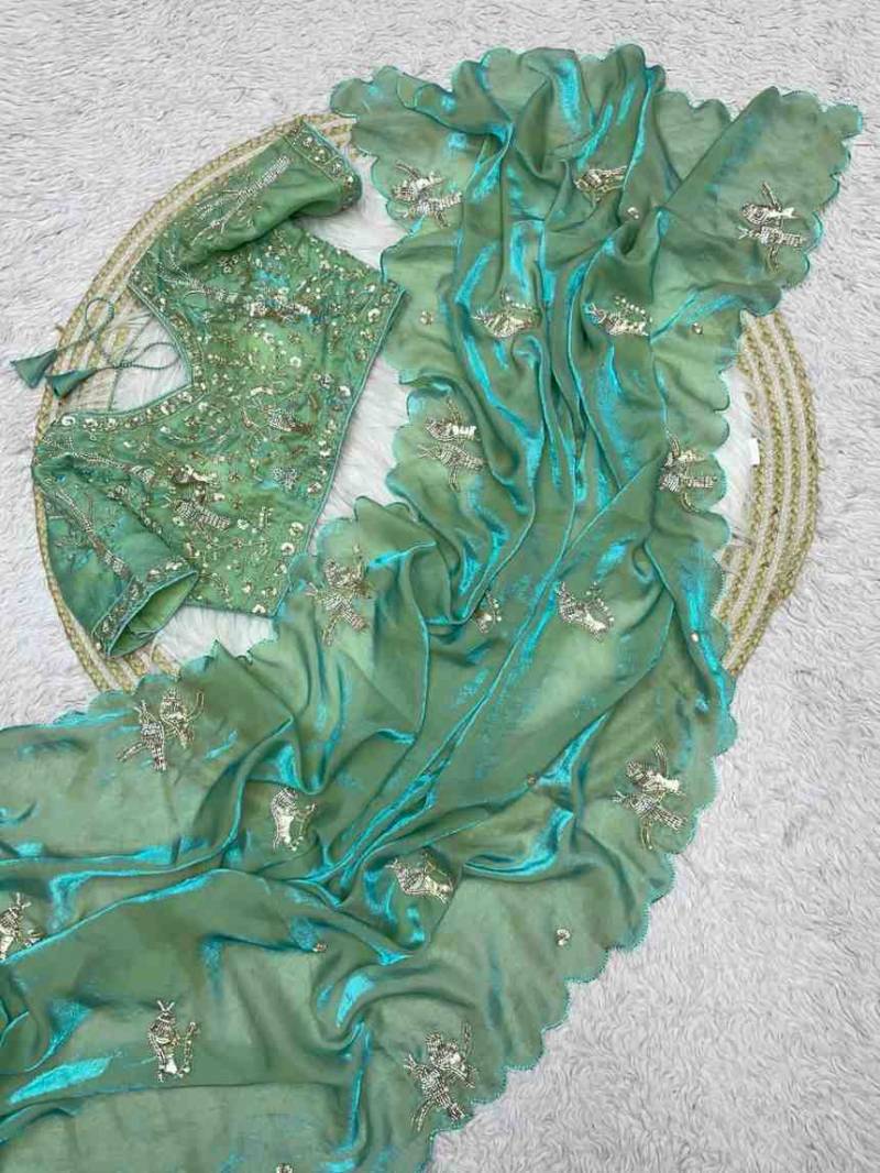 Kc 588 Fandy Satin Bollywood Designer Saree Collection