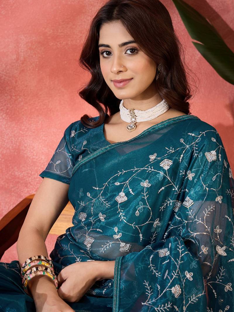 Cp 8258 Sequance Worked Fancy Net Saree Collection