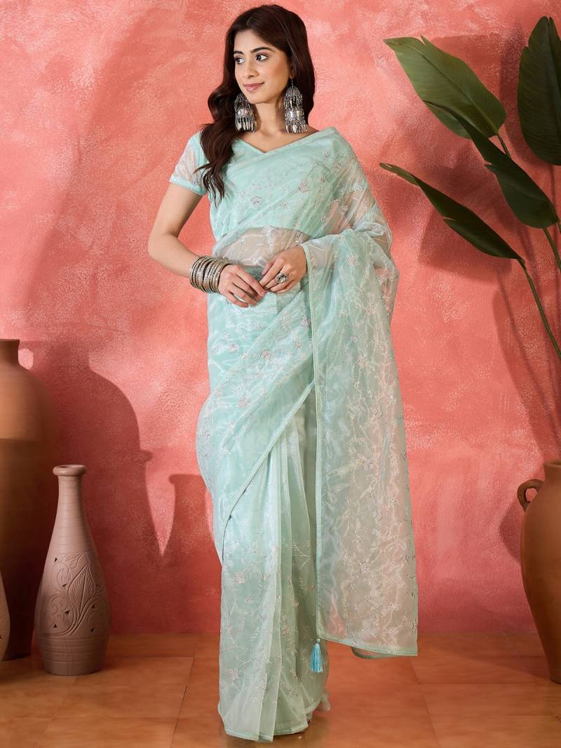Cp 8258 Sequance Worked Fancy Net Saree Collection