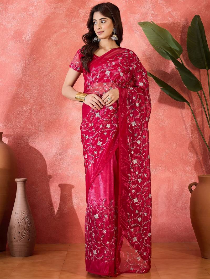 Cp 8258 Sequance Worked Fancy Net Saree Collection