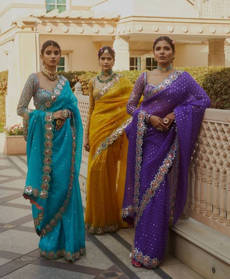 Kc 172 Faux Georgette Mirror Designer Fancy Saree Collection
