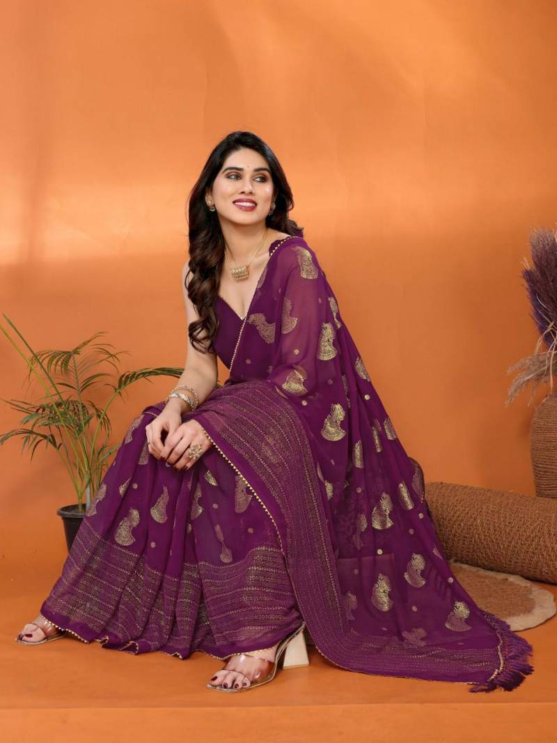 Csn Georgette Silk 1 Fancy Georgette Silk Printed Saree Collection