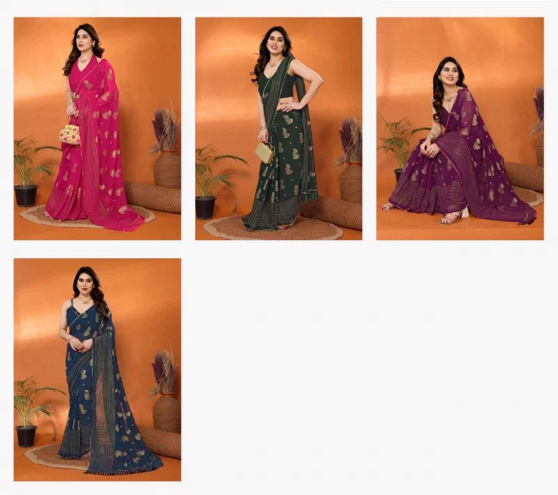 Csn Georgette Silk 1 Fancy Georgette Silk Printed Saree Collection