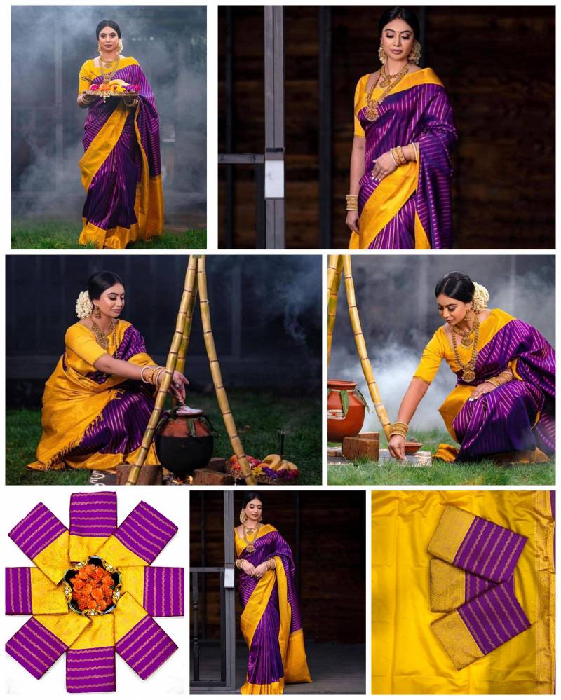 Soft Silk 5006 Soft Lichi Silk Jacquard Work Saree Collection