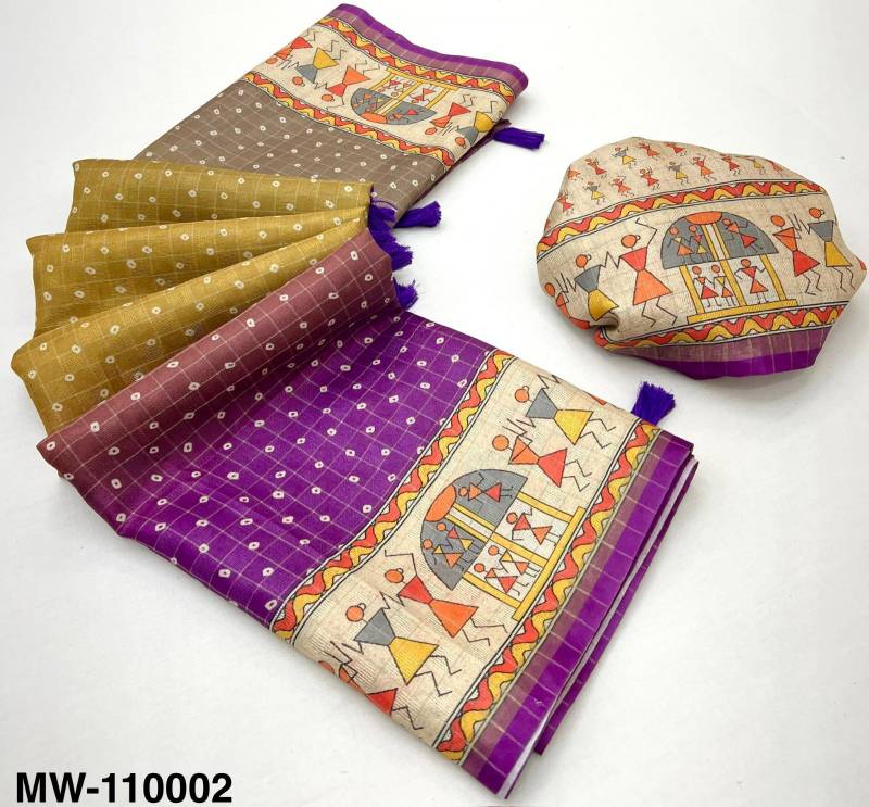 Rajyog Maheshwari Silk Vol 3 Cotton With Zari Chex Printed Saree
