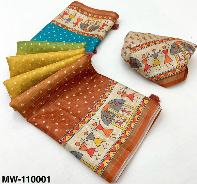 Rajyog Maheshwari Silk Vol 3 Cotton With Zari Chex Printed Saree