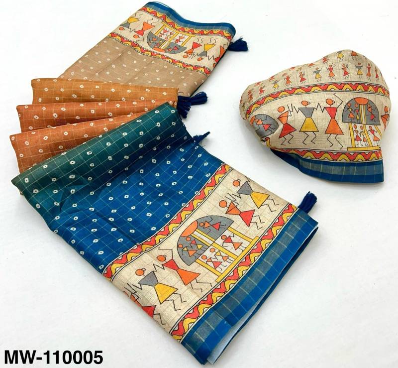 Rajyog Maheshwari Silk Vol 3 Cotton With Zari Chex Printed Saree