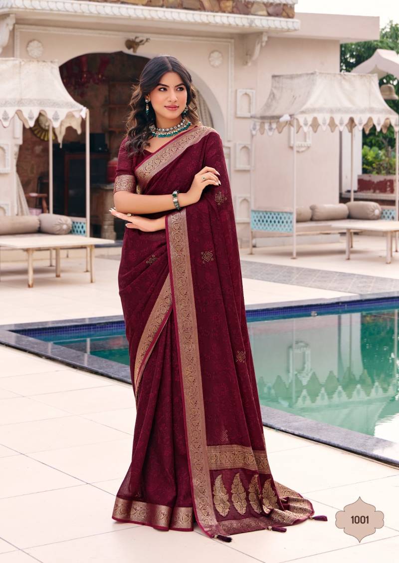 Stavan Purnima Georgette Fancy Saree Collection