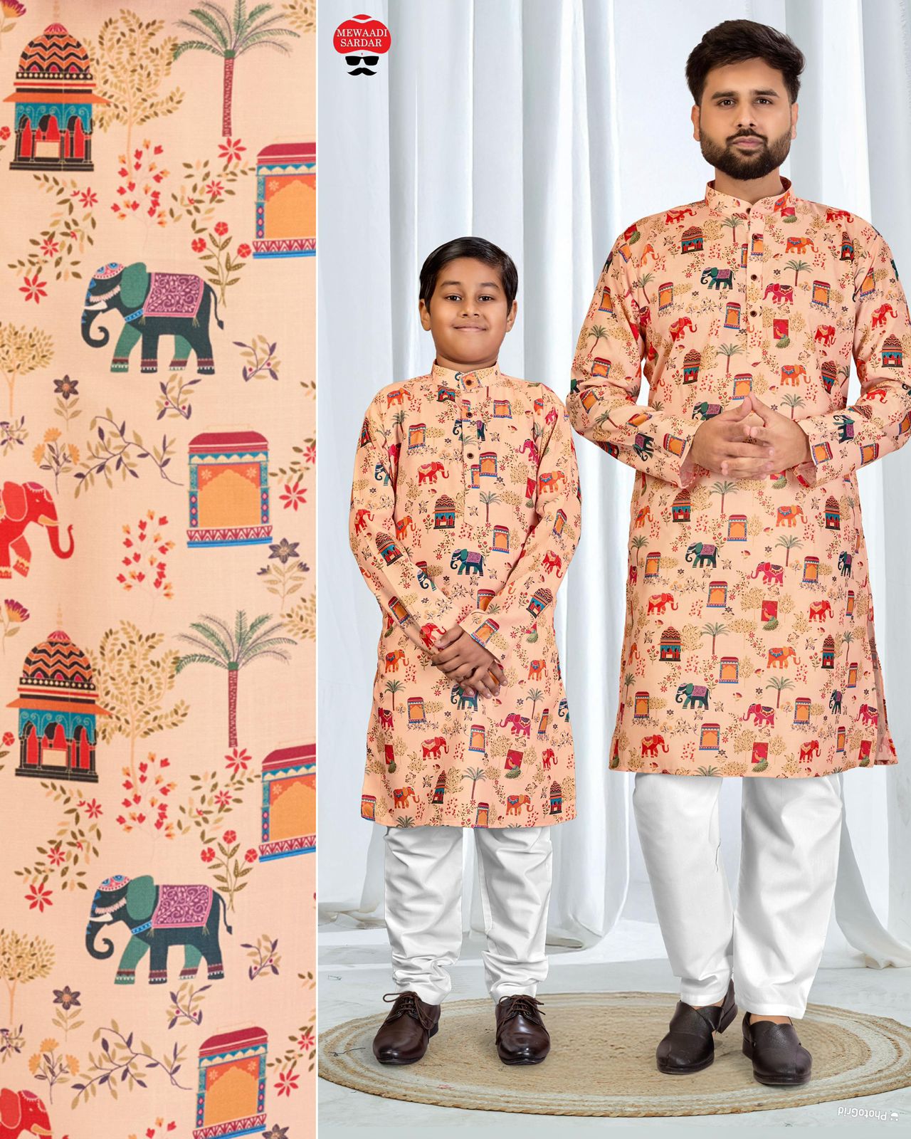 Lekha LI Ethnicity Soft Cotton Printed Father Son Combo Kurta Collection