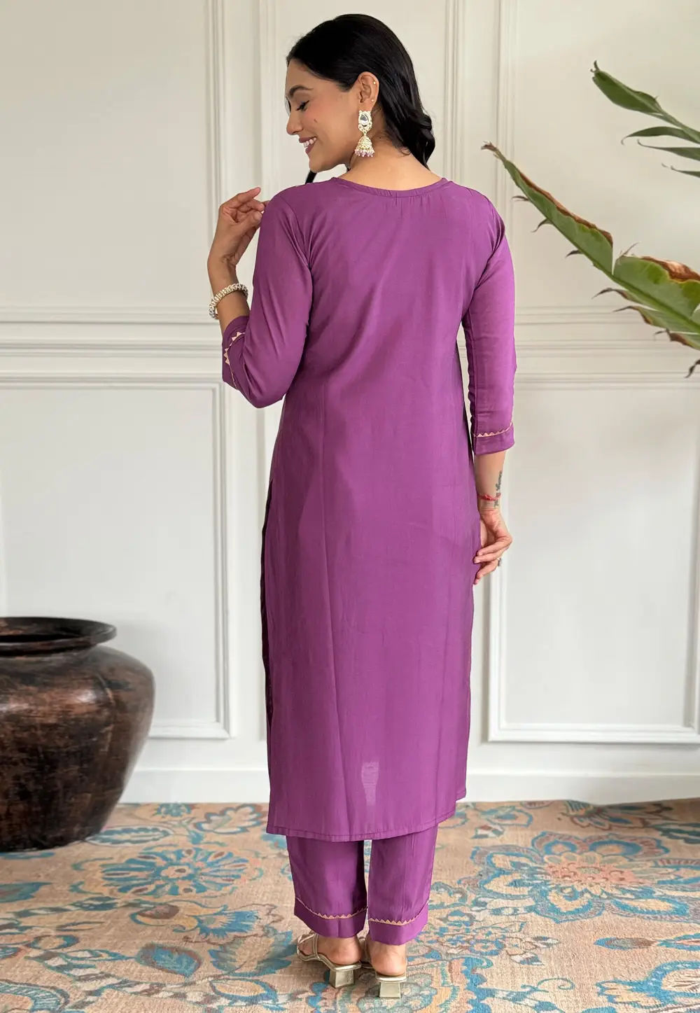 Navya Kurti 130 Party Wear Embroidery Worked Cotton Silk Kurti with Pant and Dupatta Set 