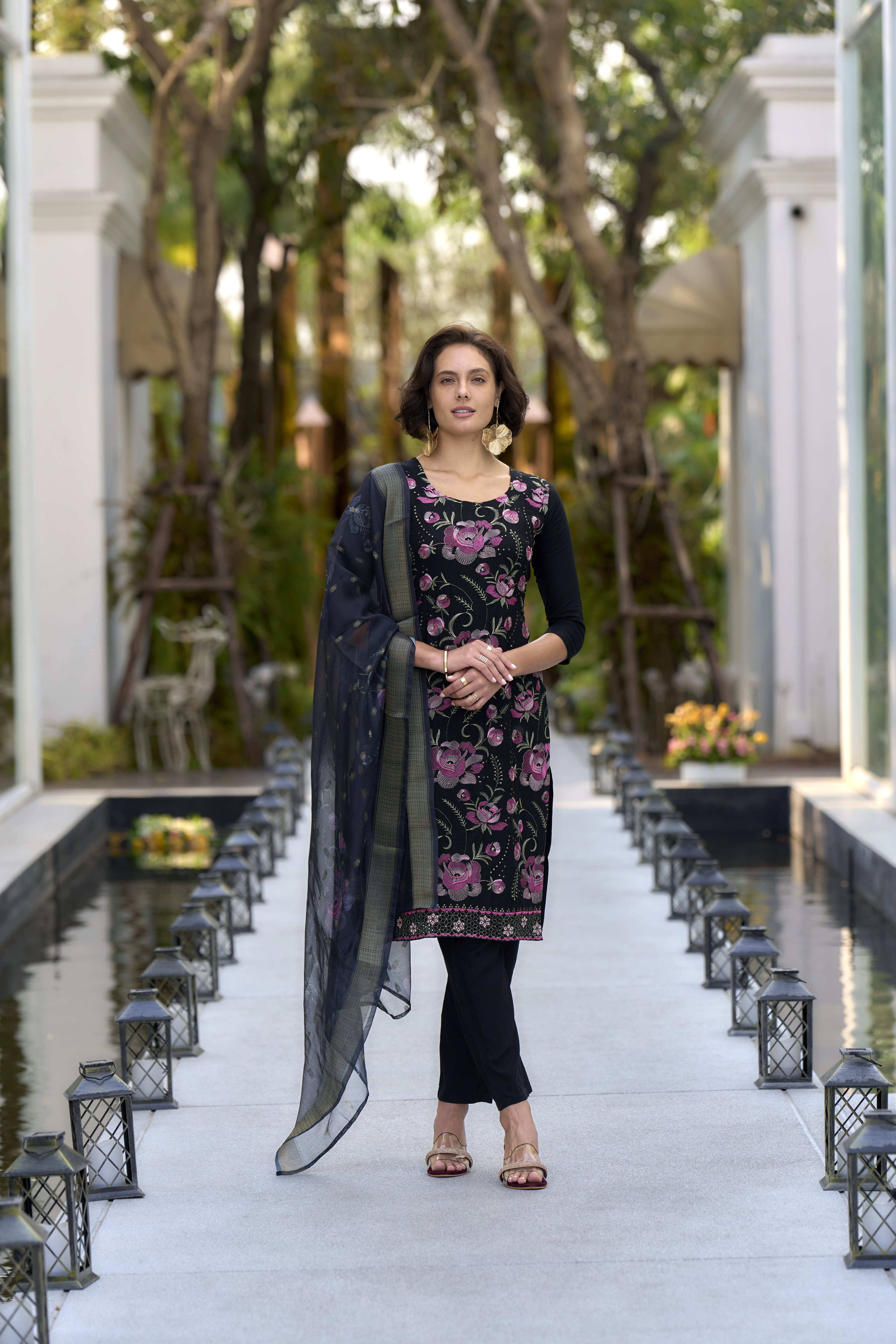 Shiv RY 2017 Rayon Embroidery Kurti Bottom With Dupatta