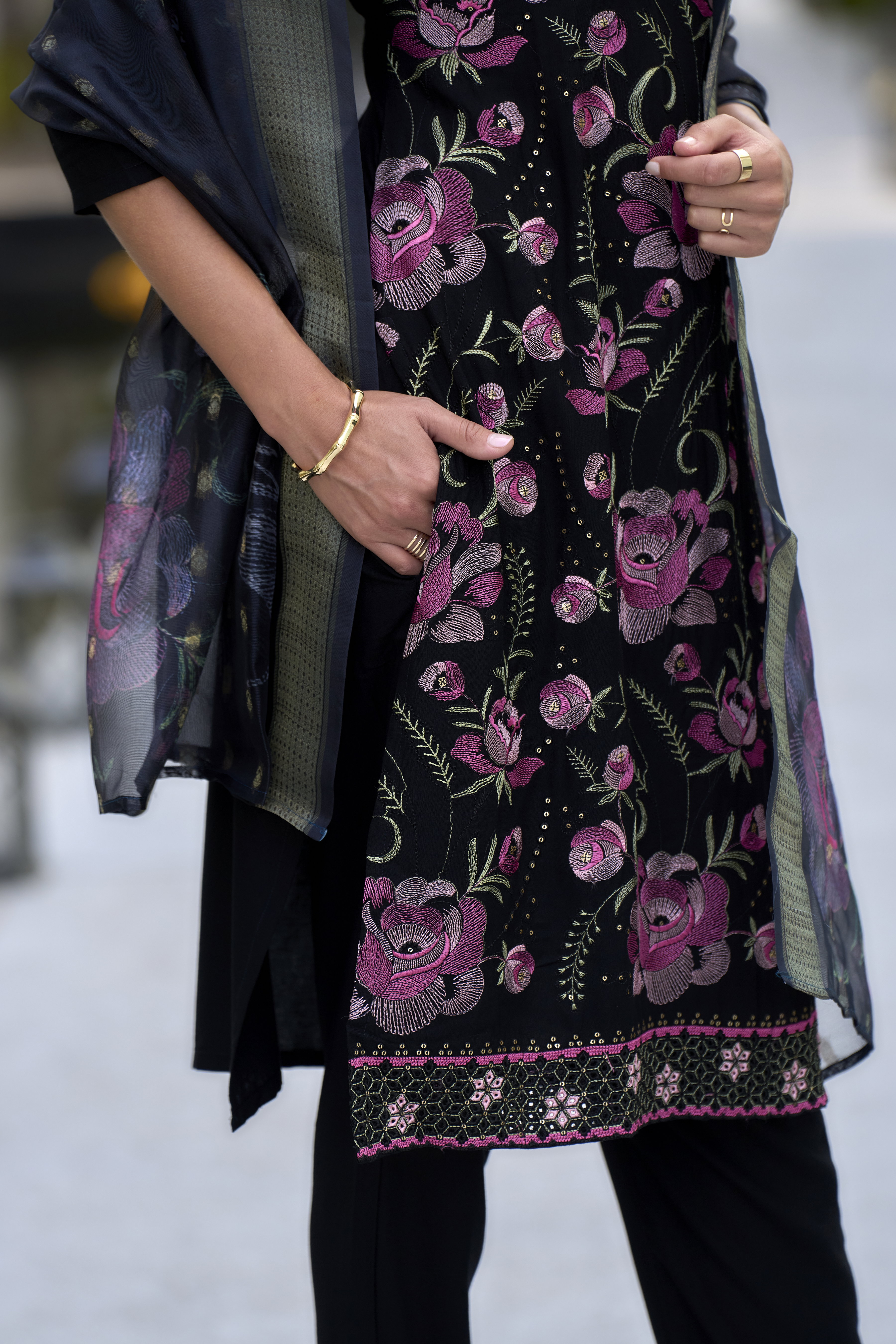 Shiv RY 2017 Rayon Embroidery Kurti Bottom With Dupatta
