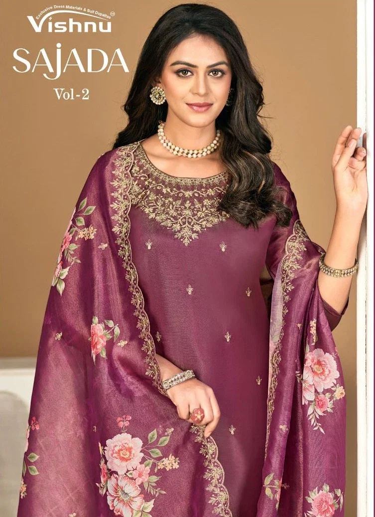 Vishnu Sajada Vol 2 Shimmer Fancy Dress Material