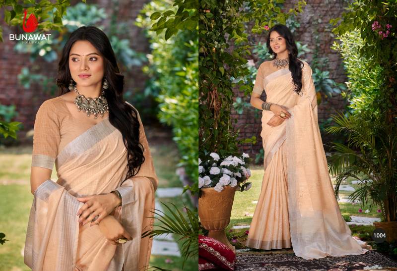 Bunawat Lotus Linen Designer Saree Collection