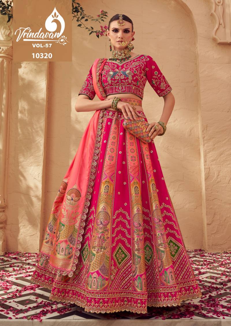 Rayol Vrindavan Vol 57 Banarasi Silk Designer Lehenga Choli Collection