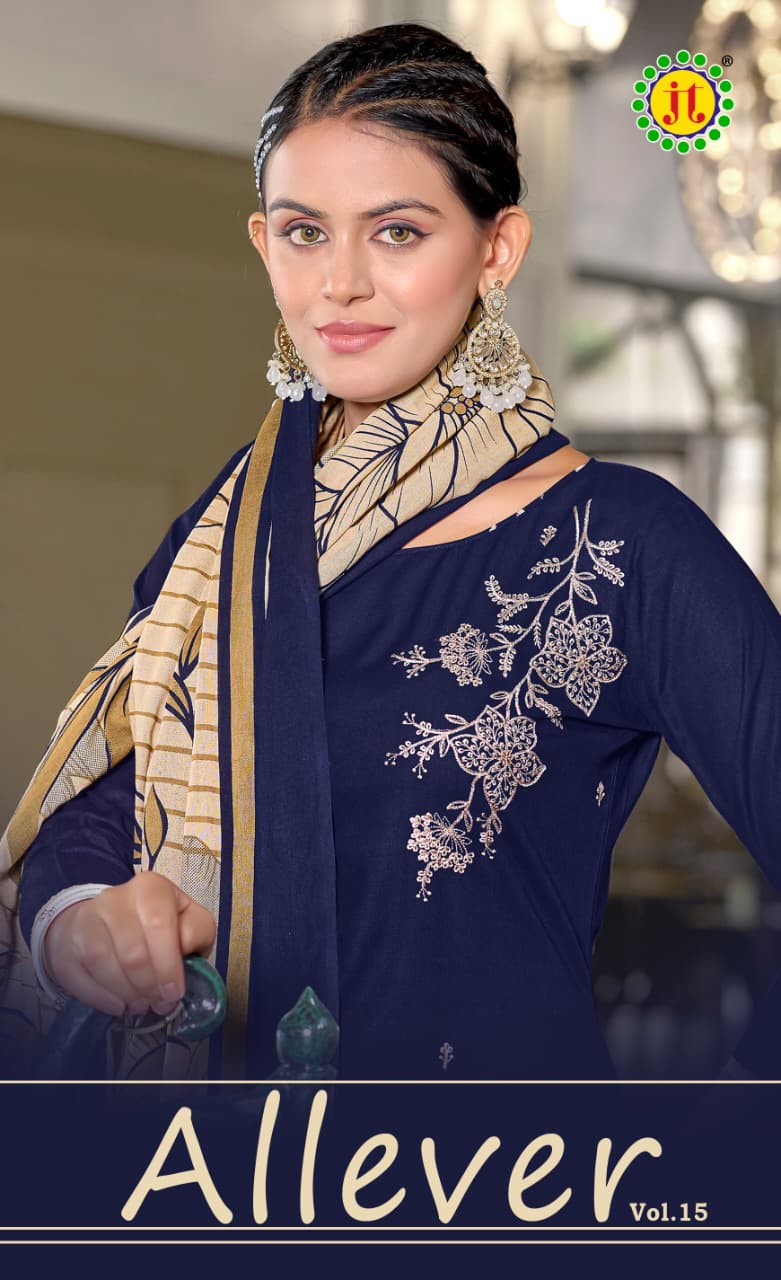 Jt Allever Vol 15 Rayon Embroidery Dress Material Collection