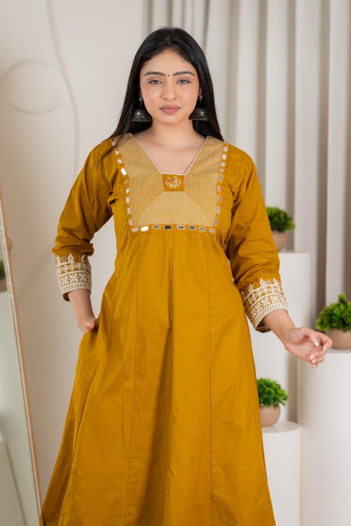 Naisha K 288 Real Mirror And Embroidered Festive Wear Kurta With Bottom