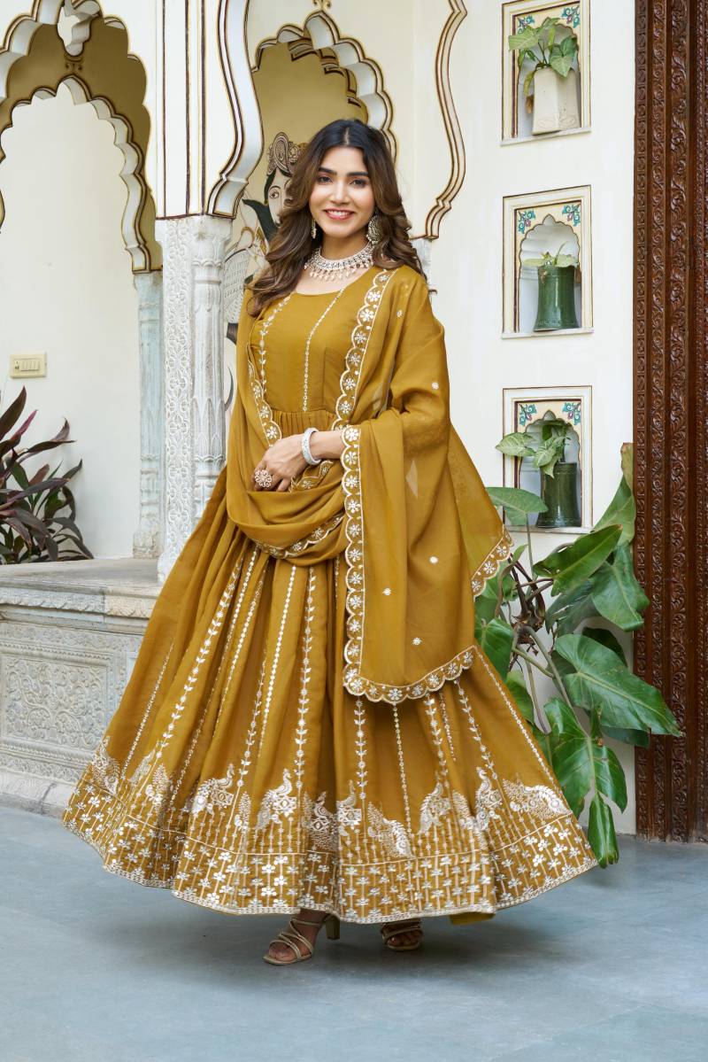 Src 139 Star Georgette Festival Special Long Gown Collection