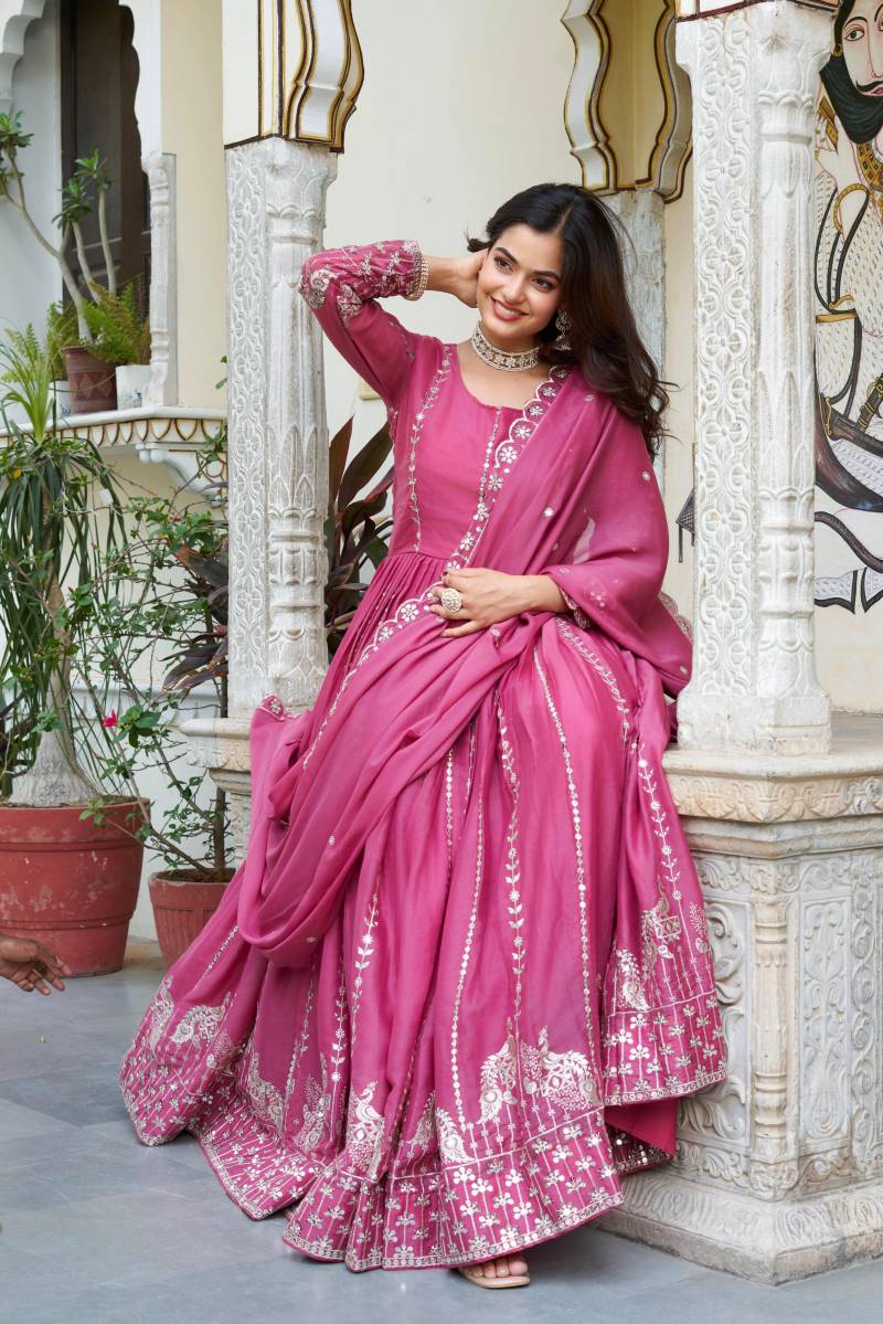 Src 139 Star Georgette Festival Special Long Gown Collection