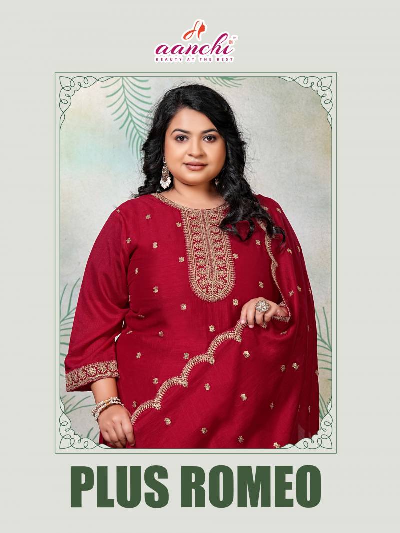 Aanchi Plus Romeo Vichitra Silk Kurti Bottom And Dupatta Collection