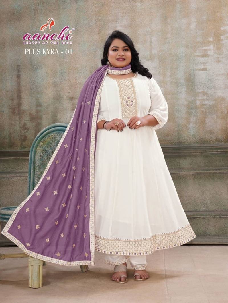 Aanchi Plus Kyra 1 To 3 Vichitra Silk Kurti Bottom And Dupatta Collection