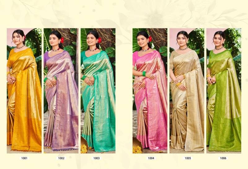Bunawat Nikhila Silk And Kanjivaram Silk Sangam Printed Saree Collection
