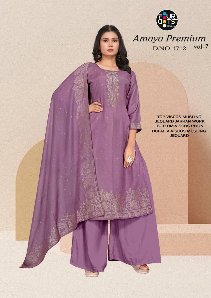 Four Dots Amaya Premium Vol 7 Viscose Musleen Dress Material