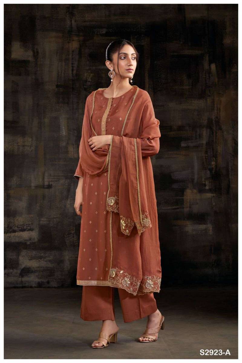 Ganga Isra 2923 Viscose Masleen Silk Salwar Suit Collection