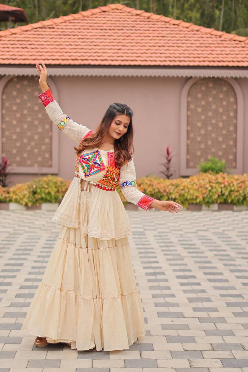 Src 120 Pure Cotton Navratri Special Gamathi Worked Lehenga choli