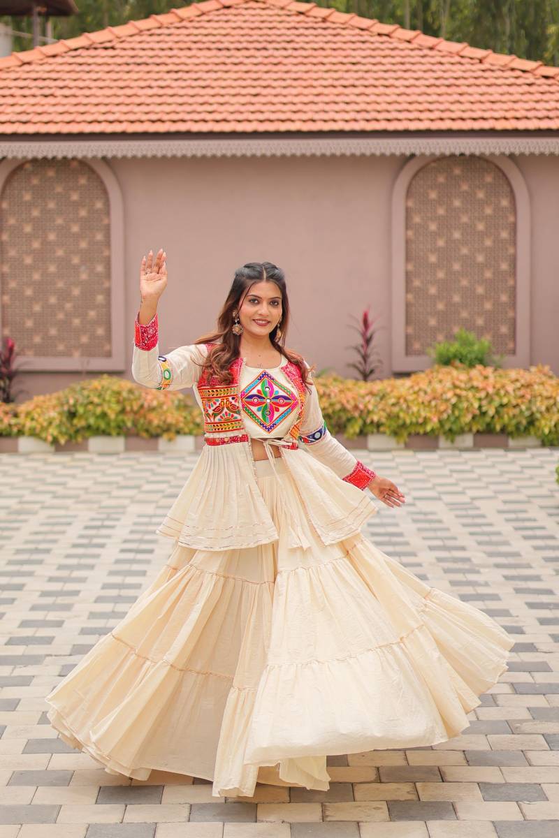 Src 120 Pure Cotton Navratri Special Gamathi Worked Lehenga choli
