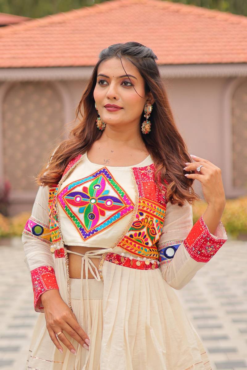 Src 120 Pure Cotton Navratri Special Gamathi Worked Lehenga choli