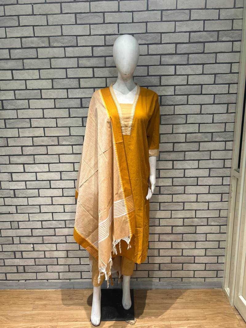 Naisha K 291 Bhagalpuri Cotton Kurti Pant And Dupatta Collection
