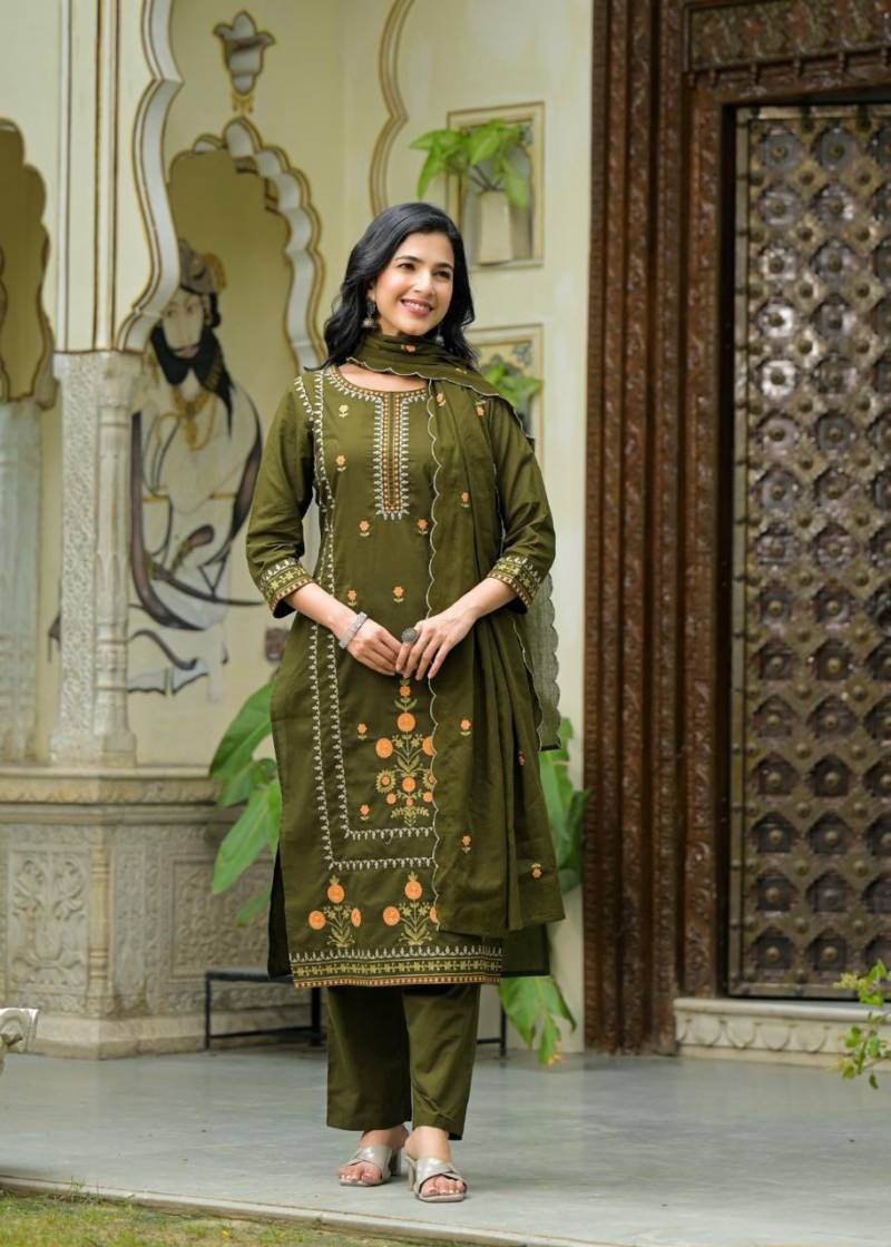 Naisha K 289 Cotton Kurti Bottom And Dupatta Collection