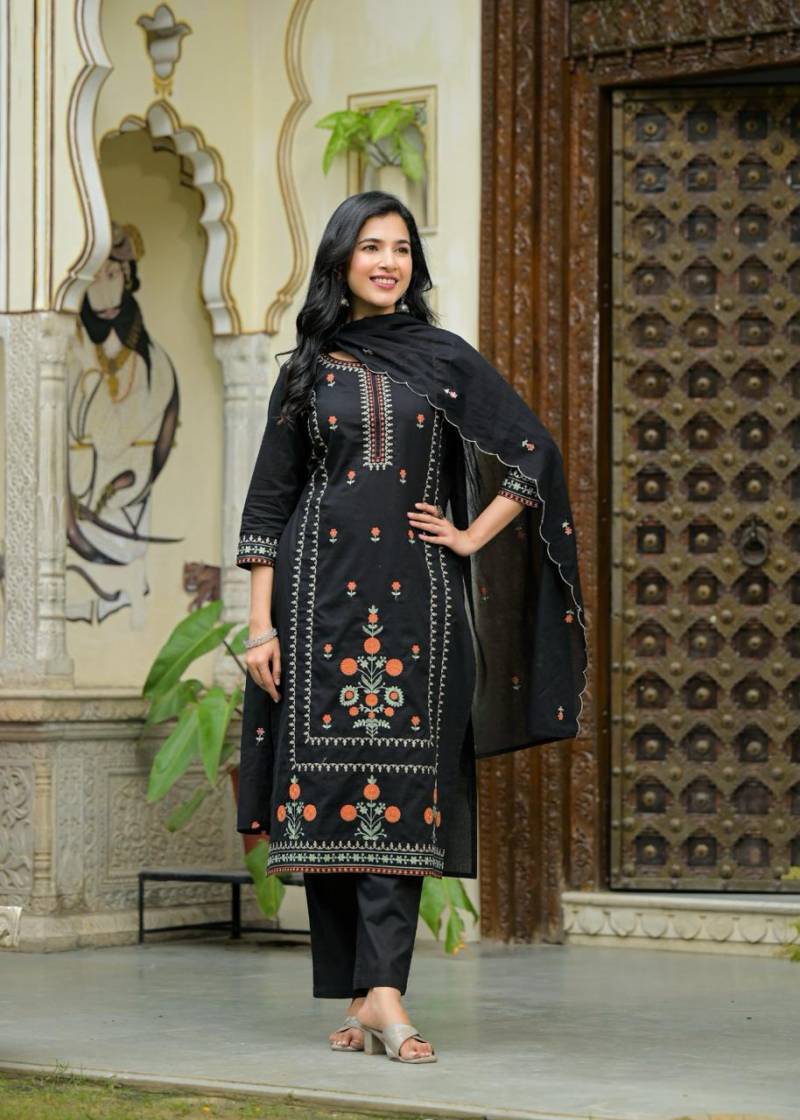 Naisha K 289 Cotton Kurti Bottom And Dupatta Collection