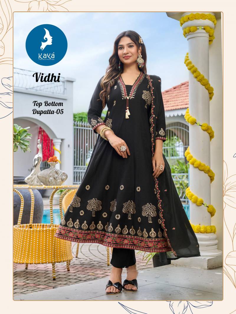 Kaya Vidhi Vertican Kurti Pant And Dupatta Collection