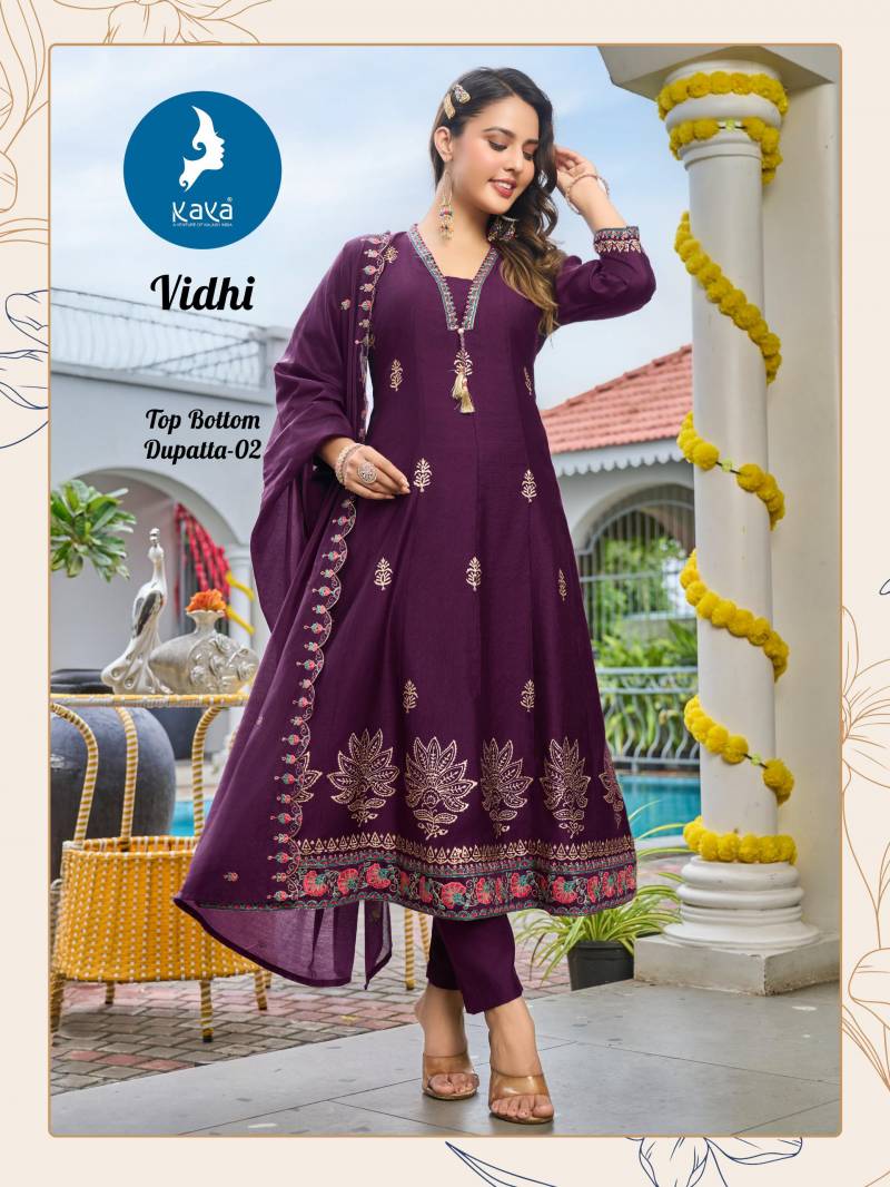 Kaya Vidhi Vertican Kurti Pant And Dupatta Collection