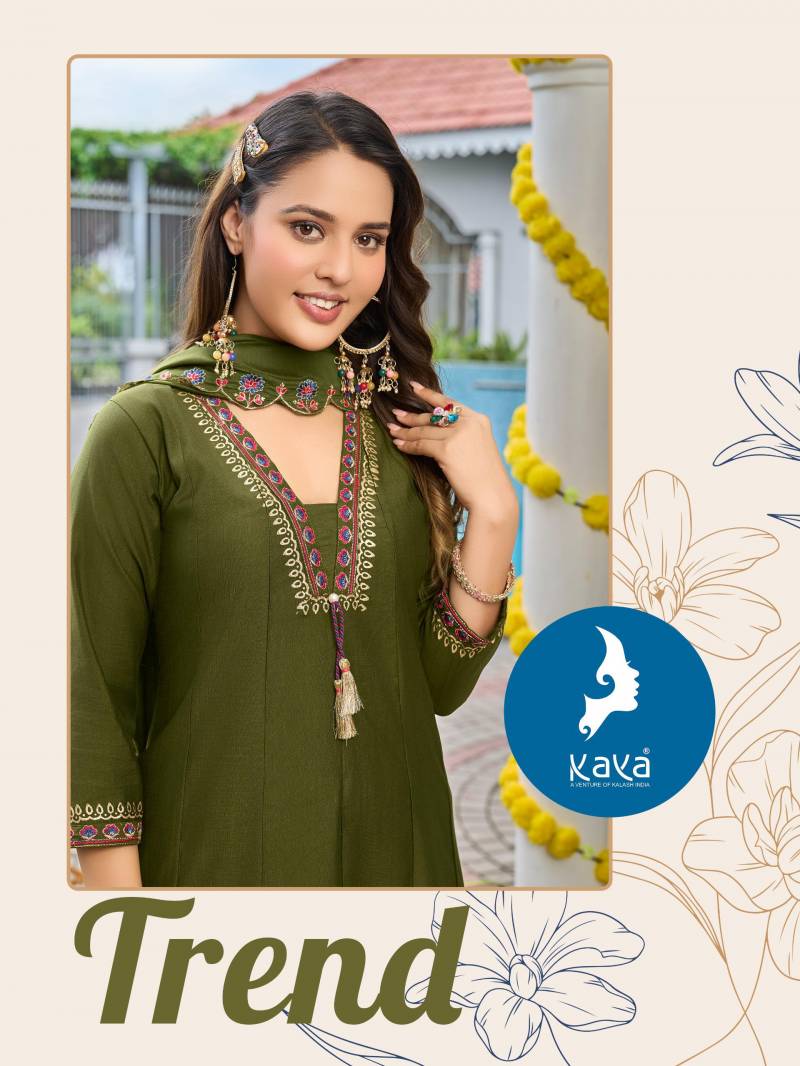 Kaya Vidhi Vertican Kurti Pant And Dupatta Collection