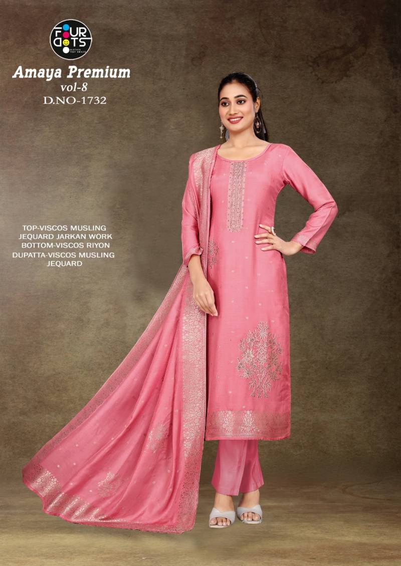 Four Dots Amaya Premium Vol 8 Viscose Musleen Dress Material