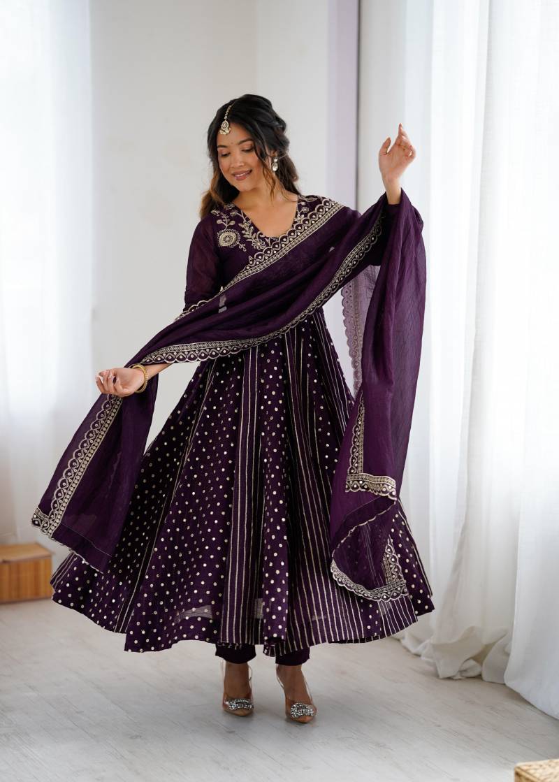 Ruhi R 5293 Anarkali Crunchy Silk Gown Collection