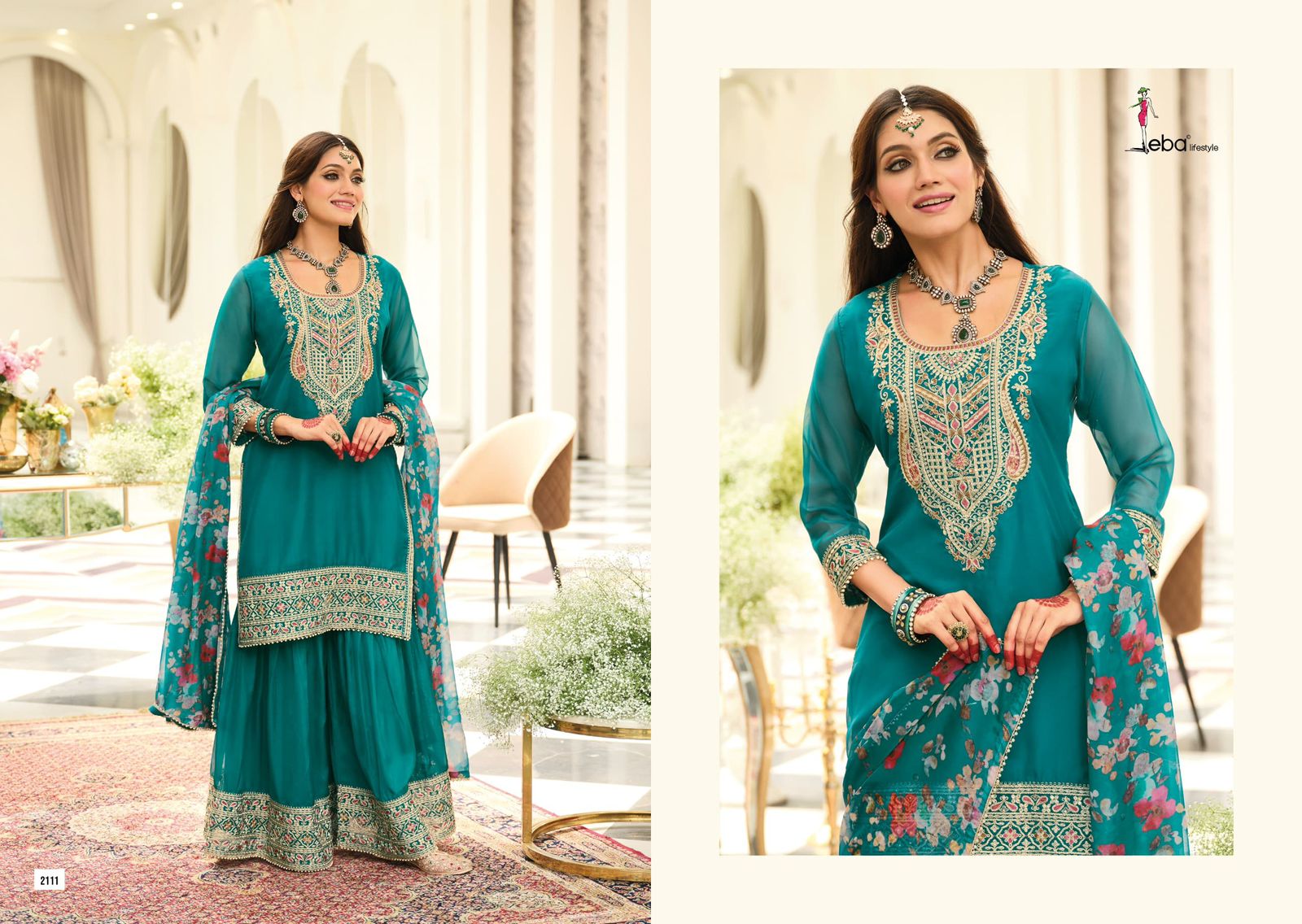 Eba Nidhi Organza Embroidery Readymade Salwar Suit