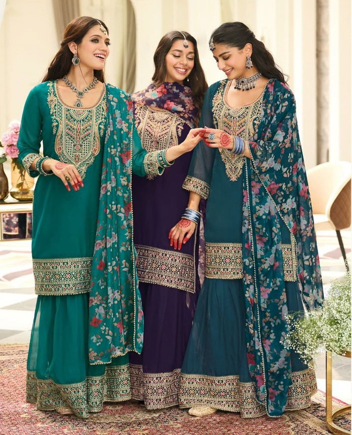 Eba Nidhi Organza Embroidery Readymade Salwar Suit
