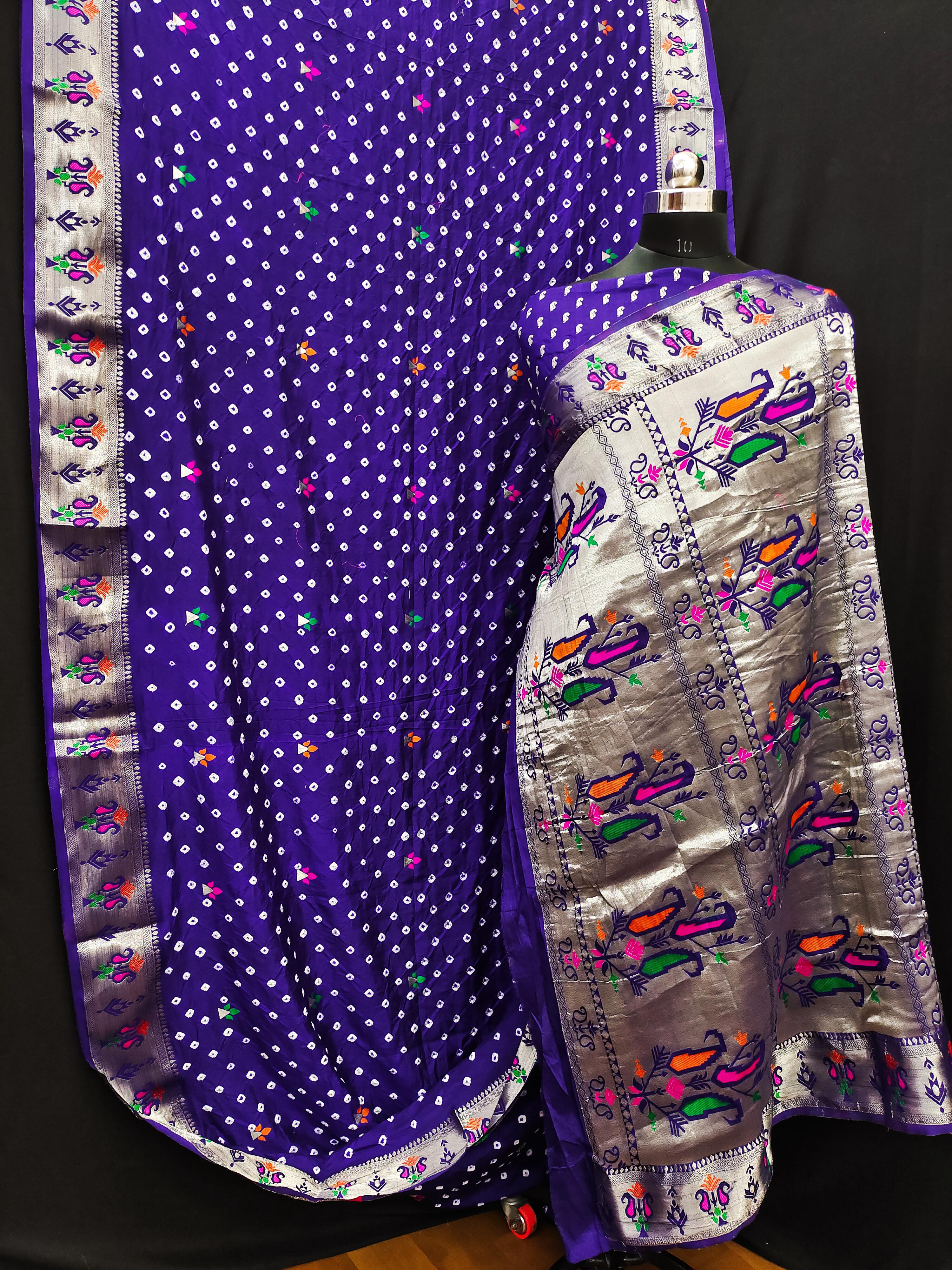 Lekha VC Yogeshwari Dola Silk Bandhej With Zari Weaving Butti Saree