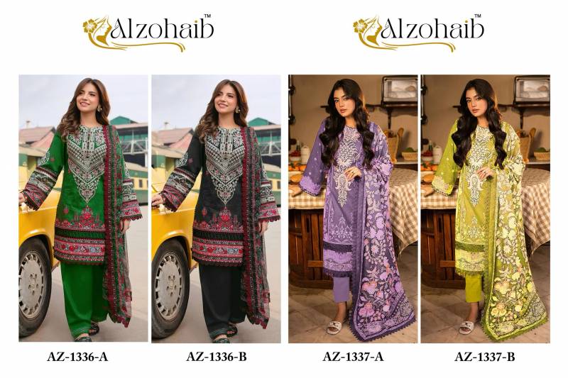 Alzohaib Az 1336 And 1337 Cotton Dupatta Cotton Pakistani Suits