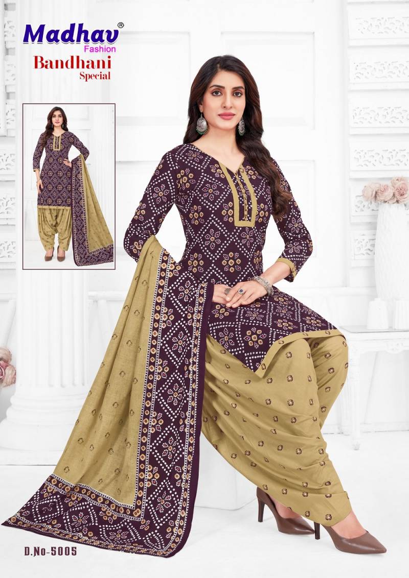 Madhav Bandhani Special Vol 5 Cotton Dress Material Collection
