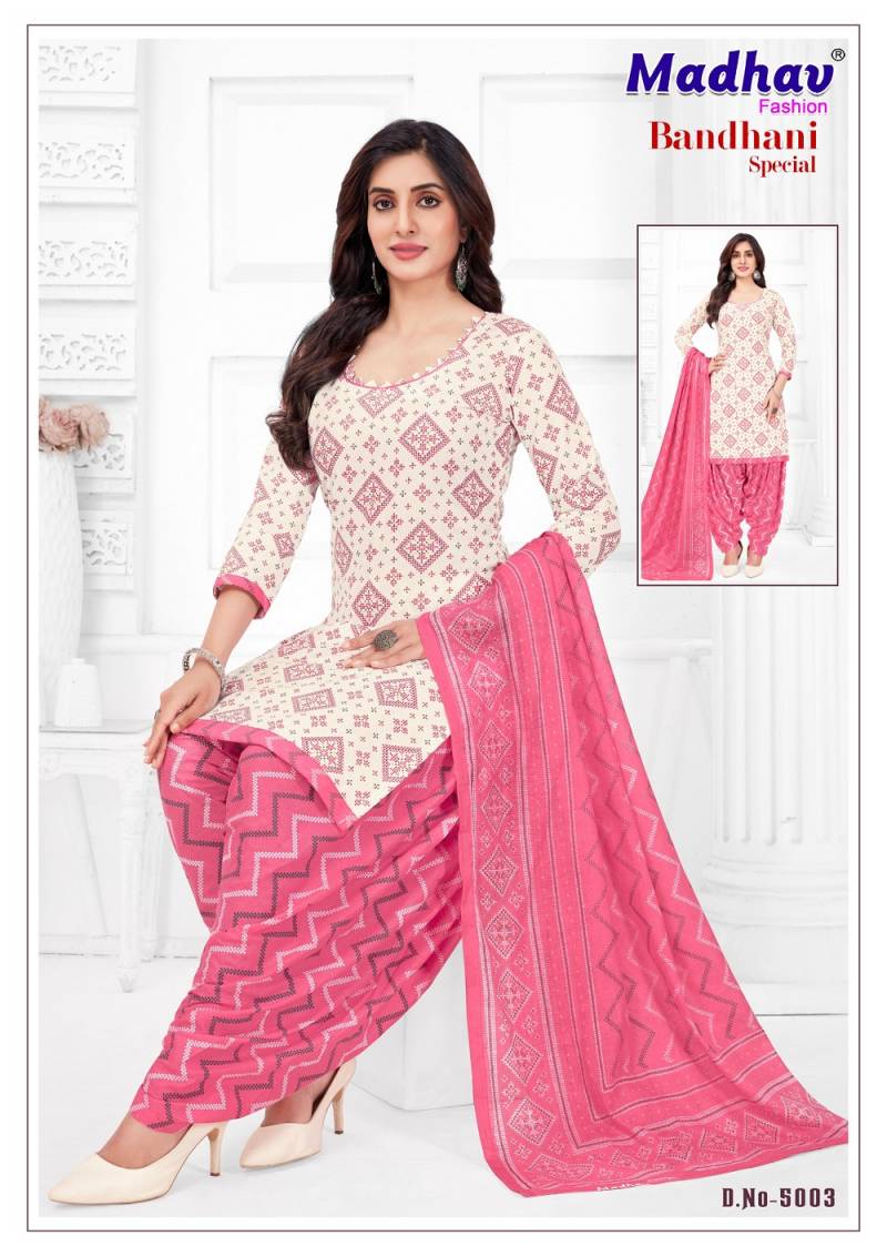Madhav Bandhani Special Vol 5 Cotton Dress Material Collection