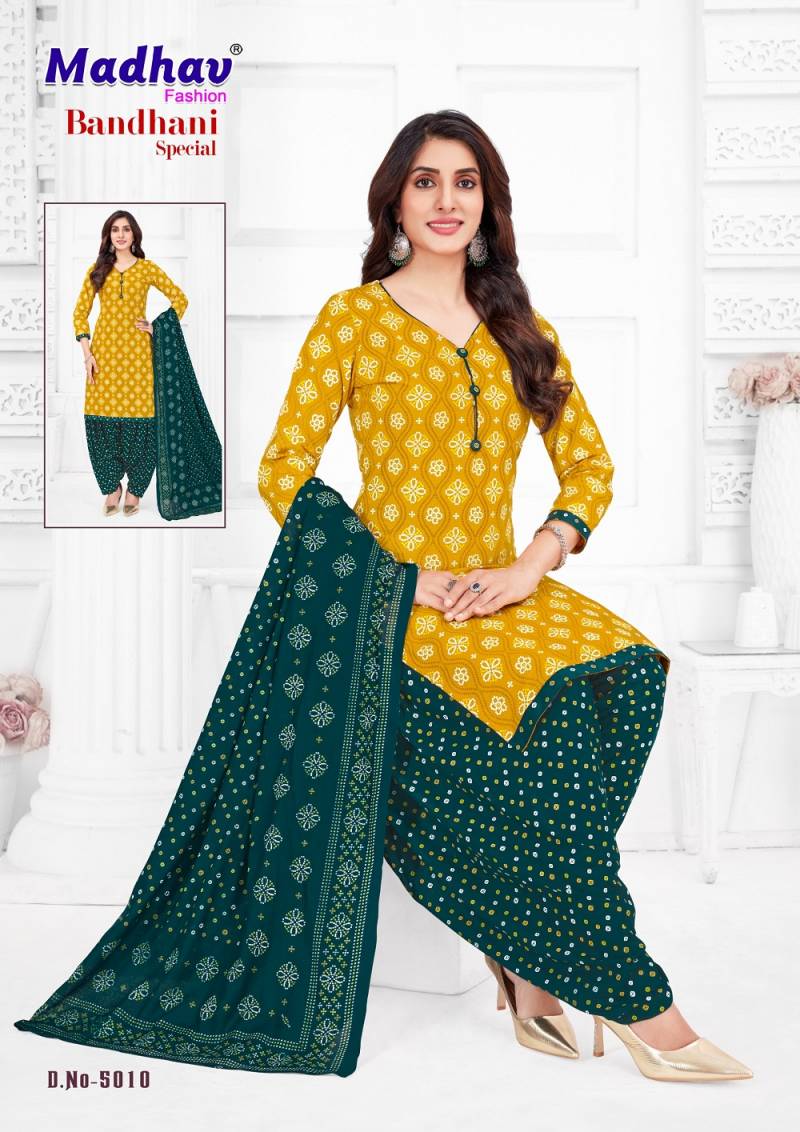 Madhav Bandhani Special Vol 5 Cotton Dress Material Collection
