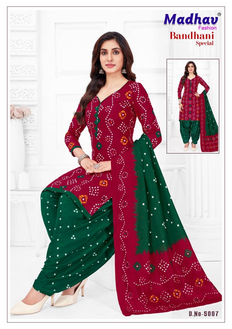 Madhav Bandhani Special Vol 5 Cotton Dress Material Collection